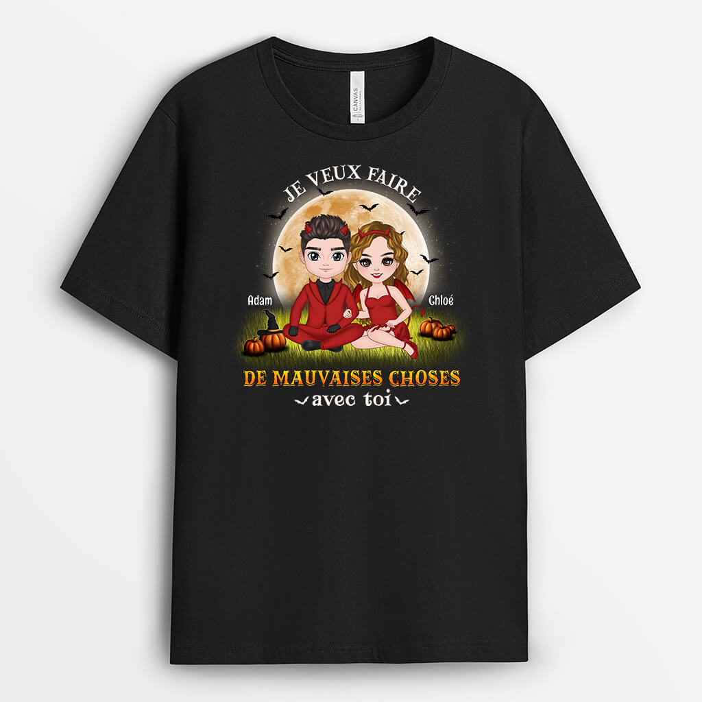 Tee Shirt Couple Amoureux – Mauvaises Choses Avec Toi Tee Shirt Couple Amoureux – Mauvaises Choses Avec Toi