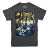 Wolf In The Moonlight Retro Wildlife T-shirt
