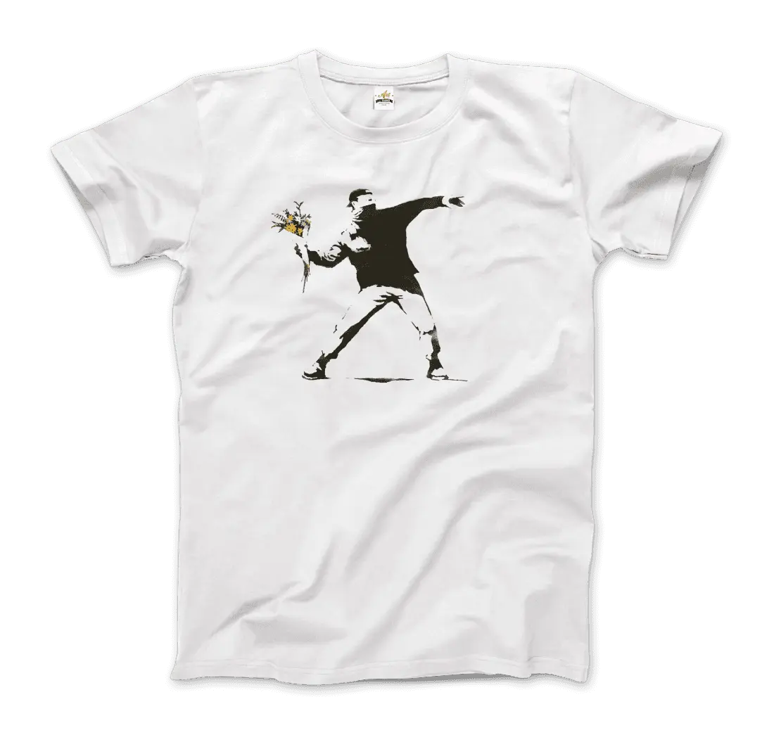 Banksy Flower Thrower Artwork T-Shirt Banksy Flower Thrower Artwork T-Shirt